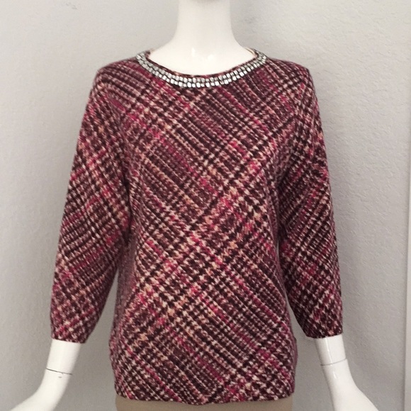 Talbots embellish neck cashmere sweater